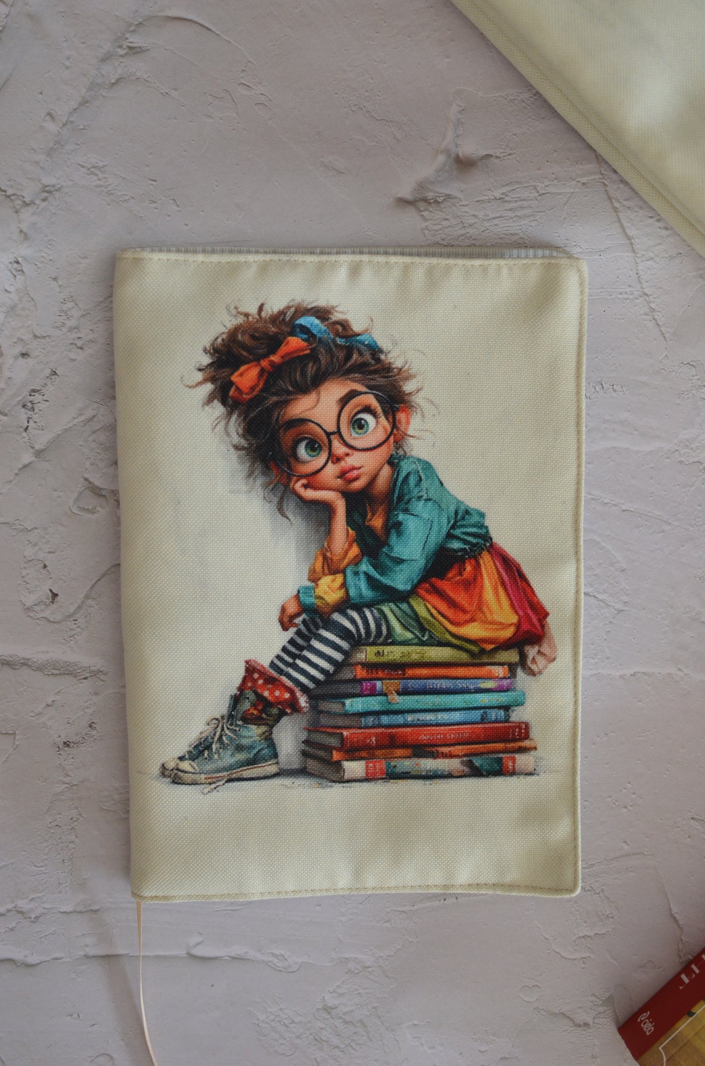Подвързия за книга "Момиче с книги"