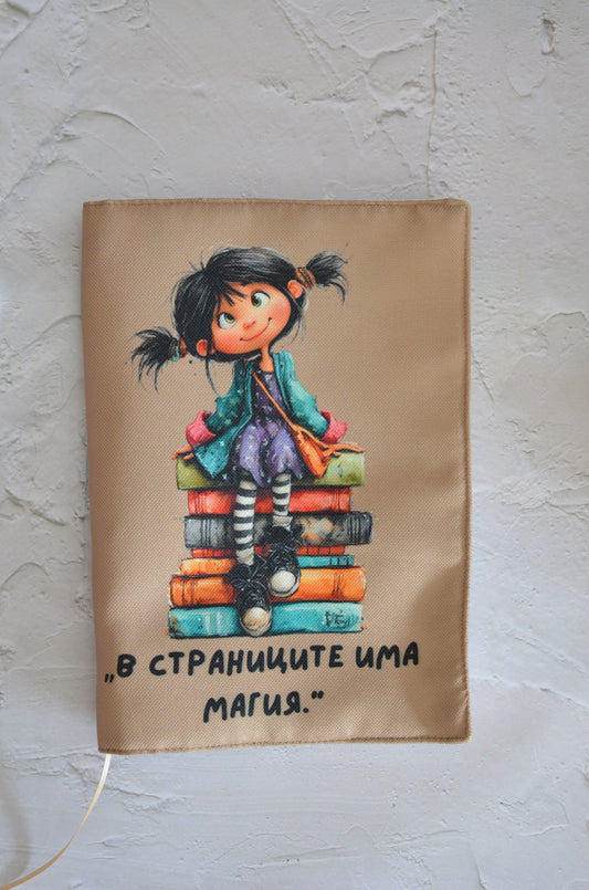 Подвързия за книга "Момиче с книги"