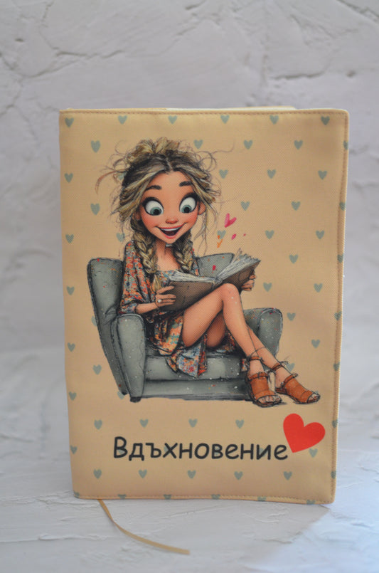 Подвързия за книга "Четящо момиче"